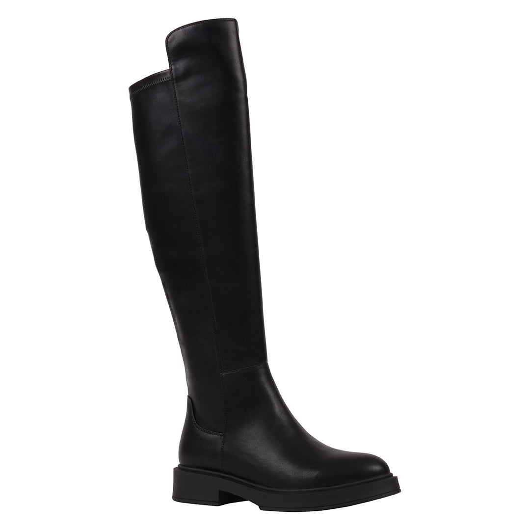 Women's Ayla Classic Black Vegan Leather Riding Boots