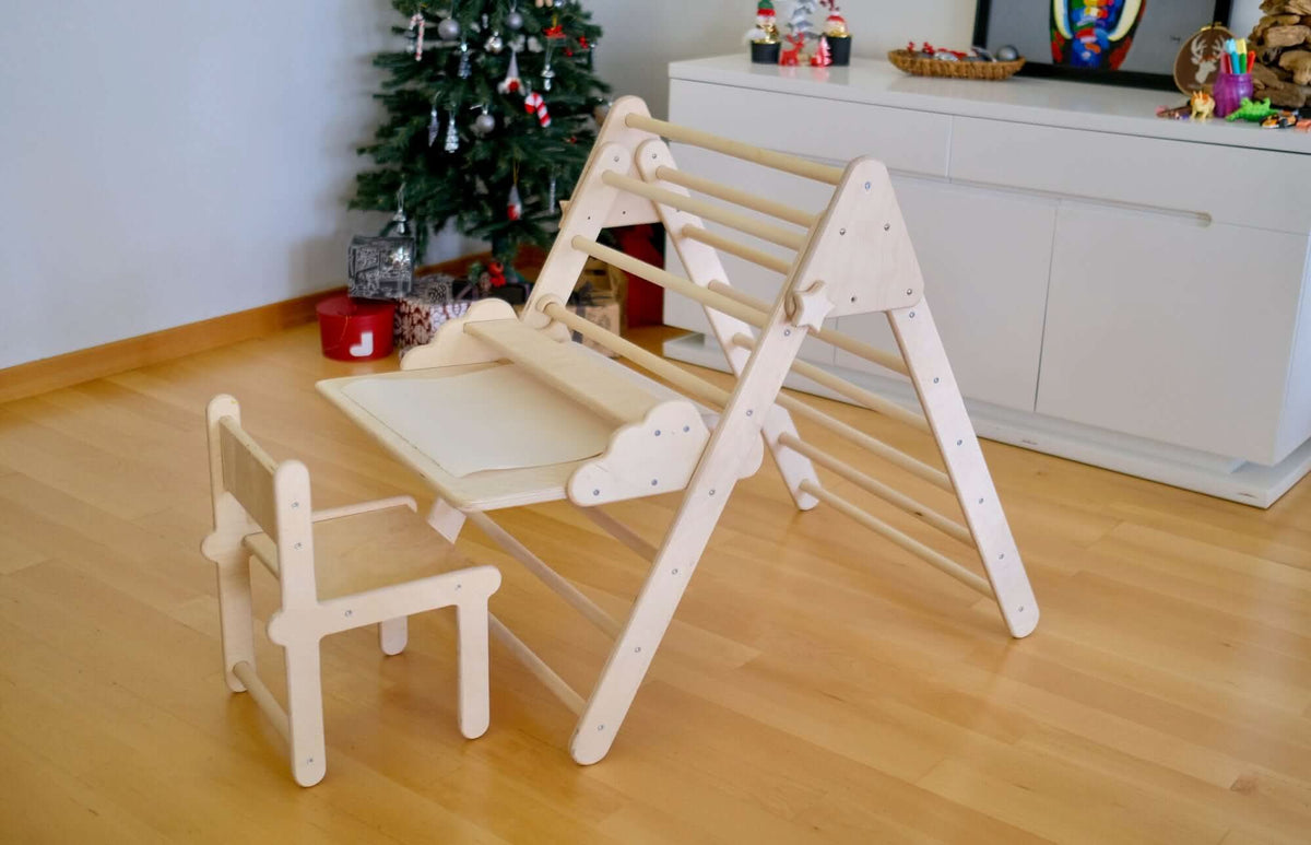 Montessori Climbing Triangle with Table and Chair