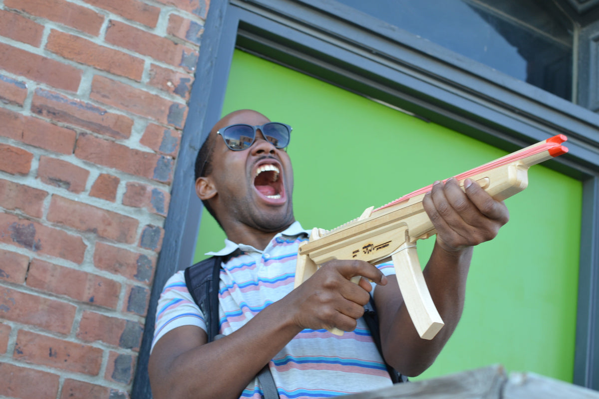 Model MP5 Rubber Band Machine Gun with Sliding Stock